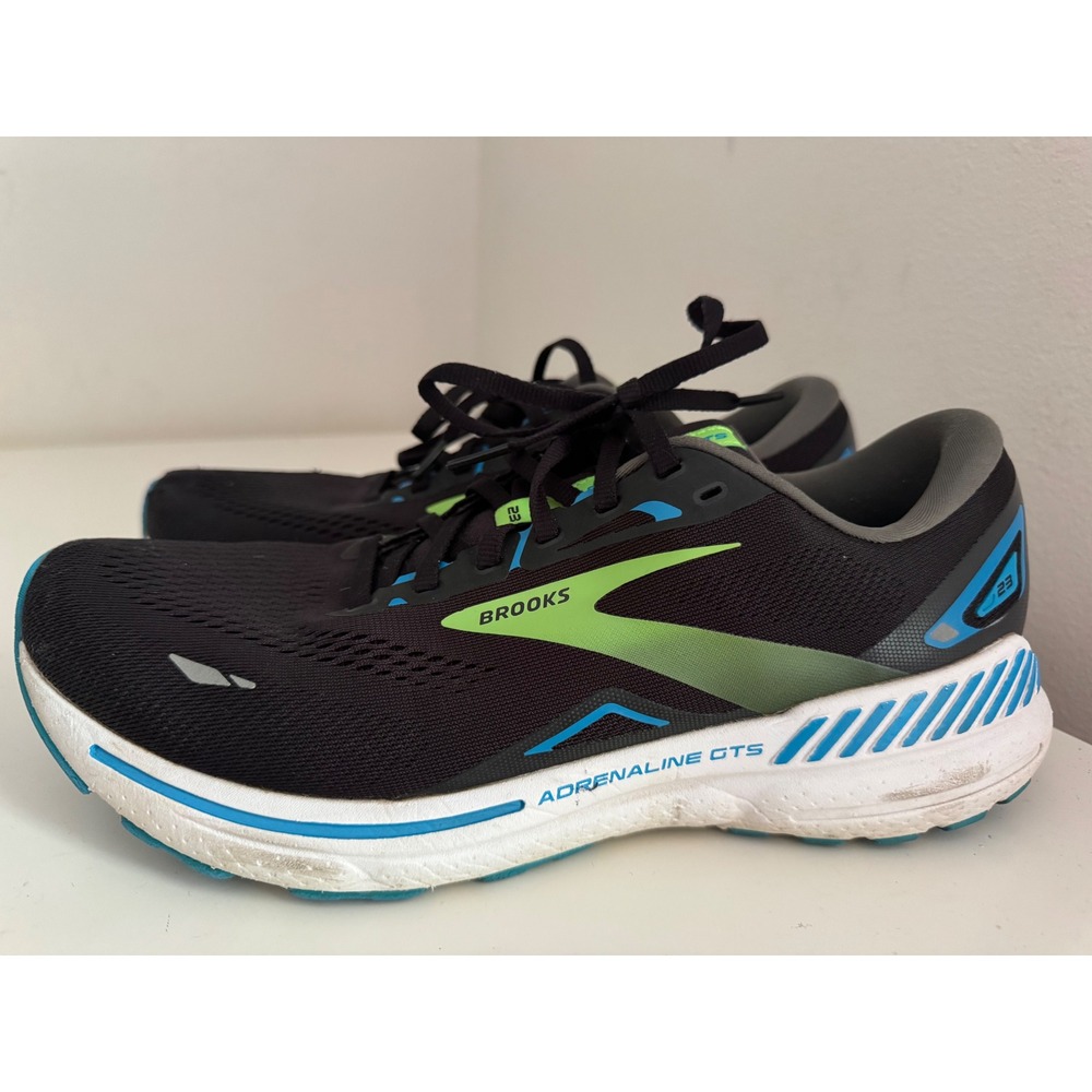 Brooks Adrenaline GTS 23 Mens Running Shoes Black Lime Blue 1103911D006 Size 10